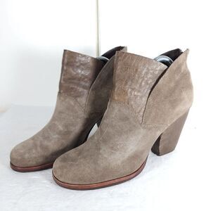 Kork Ease Women's Maggie US 9M Leather Ankle Pull On Wedge Booties Boots